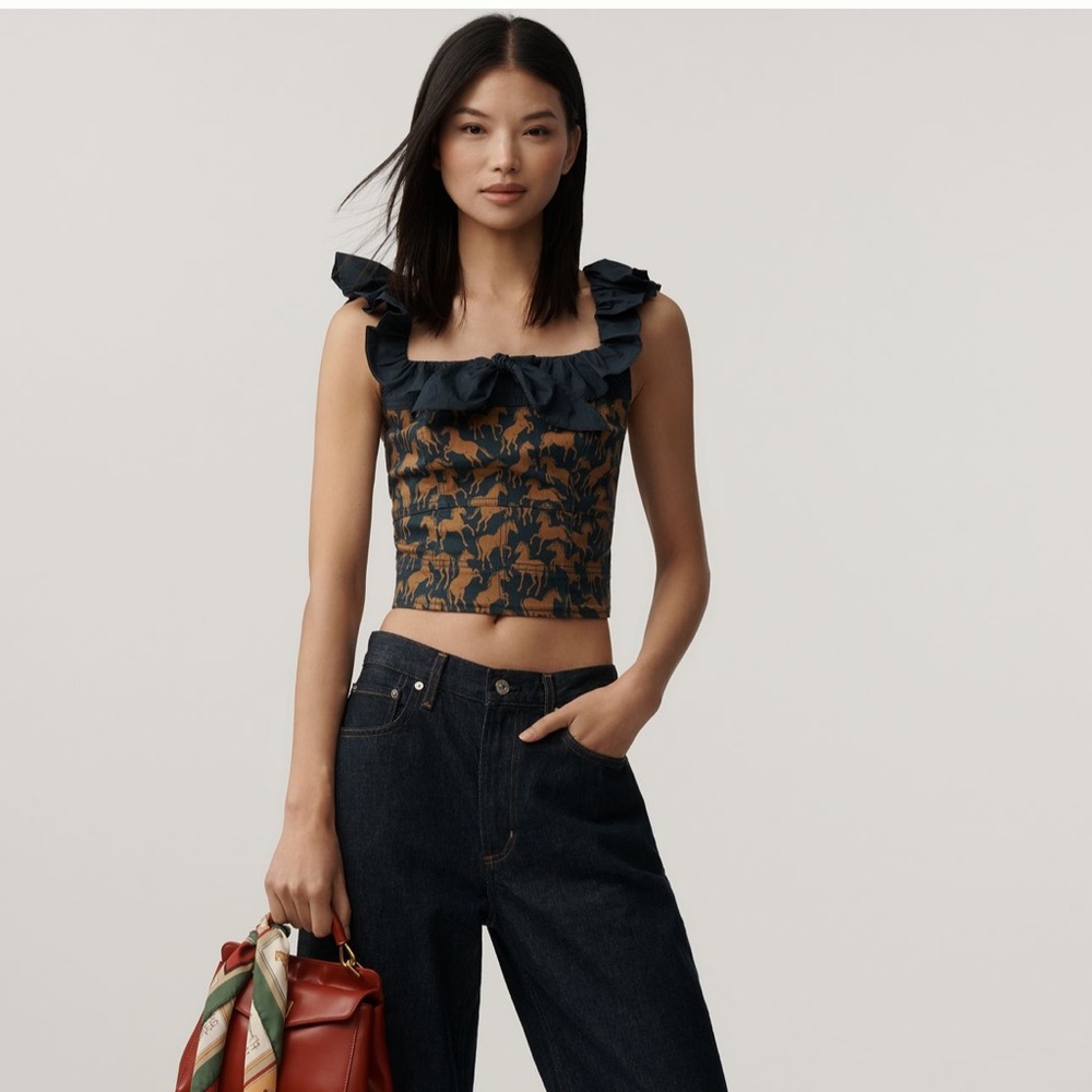 Maeve Flutter-Sleeve Crop Blouse - Picture 4 of 4